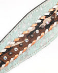 HILASON Western Horse Headstall Breast Collar Hairon Leather Tan