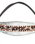HILASON Western Horse Headstall Breast Collar Hairon Leather Tan