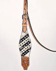 HILASON Western Horse Headstall Breast Collar Hairon Leather Tan
