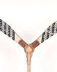 HILASON Western Horse Headstall Breast Collar Hairon Leather Tan