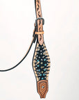 HILASON Western Horse Headstall Breast Collar Hairon Leather Tan