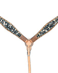 HILASON Western Horse Headstall Breast Collar Hairon Leather Tan