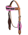 HILASON W. H. Headstall Breast Collar Hairon Leather Tan – Hilason