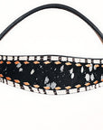 HILASON Western Horse Headstall Breast Collar Hairon Leather Tan