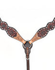 HILASON Western Horse Headstall Breast Collar Leather Brown