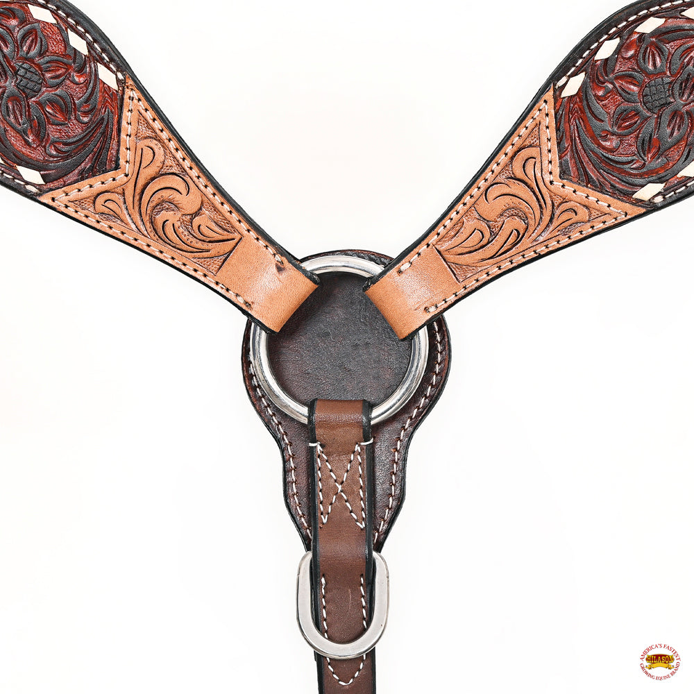 HILASON Western Horse Headstall Breast Collar Leather Brown