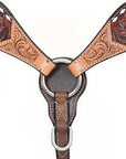 HILASON Western Horse Headstall Breast Collar Leather Brown