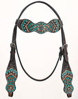 HILASON Western Horse Headstall Breast Collar Leather Brown