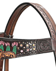 HILASON Western Horse Headstall Breast Collar Leather Brown