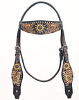 HILASON Western Horse Headstall Breast Collar Leather Brown