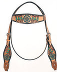 HILASON Western Horse Headstall Breast Collar Leather Tan