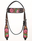 HILASON Western Horse Headstall Breast Collar Leather Brown
