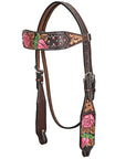 HILASON Western Horse Headstall Breast Collar Leather Brown