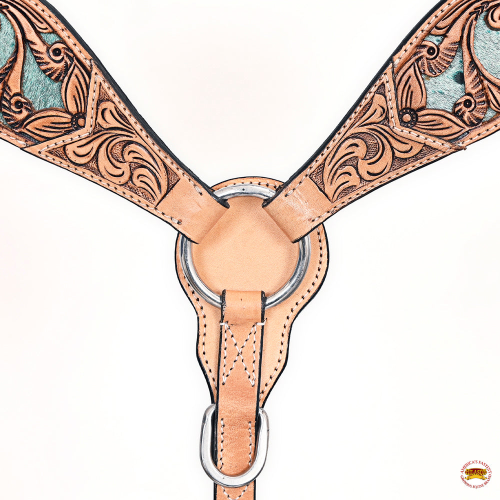 HILASON Western Horse Headstall Breast Collar American Leather Tan