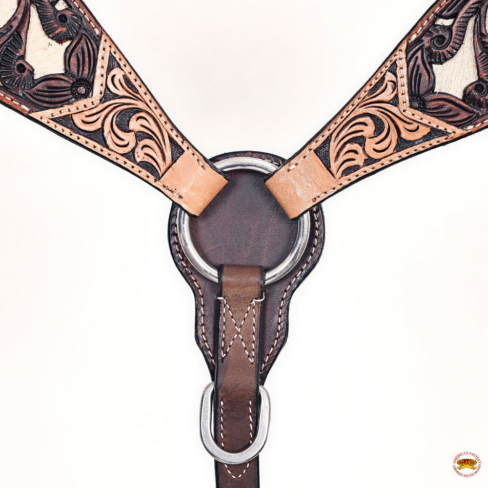 HILASON Western Horse Headstall Breast Collar Leather Brown