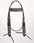 HILASON Western Horse Headstall Breast Collar Leather Brown