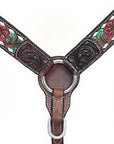 HILASON Western Horse Headstall Breast Collar Leather Brown