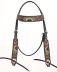 HILASON Western Horse Headstall Breast Collar Leather Brown