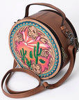 American Darling ADBG1192 Canteen Hand Tooled Genuine Leather Women Bag Western Handbag Purse