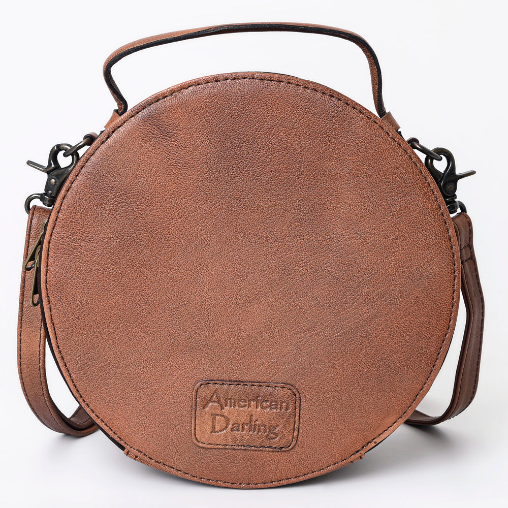 American Darling ADBG1192 Canteen Hand Tooled Genuine Leather Women Bag Western Handbag Purse