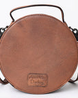 American Darling ADBG1192 Canteen Hand Tooled Genuine Leather Women Bag Western Handbag Purse