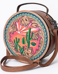 American Darling ADBG1192 Canteen Hand Tooled Genuine Leather Women Bag Western Handbag Purse