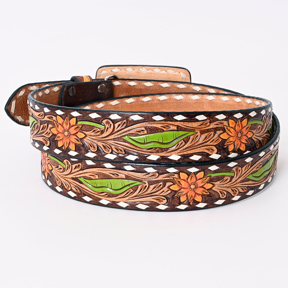 American Darling Beautifully Hand Tooled Genuine American Leather Belt Men and  Women