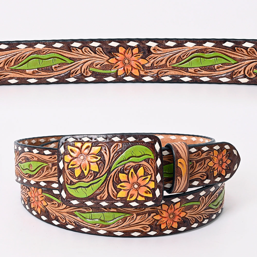 American Darling Beautifully Hand Tooled Genuine American Leather Belt Men and  Women