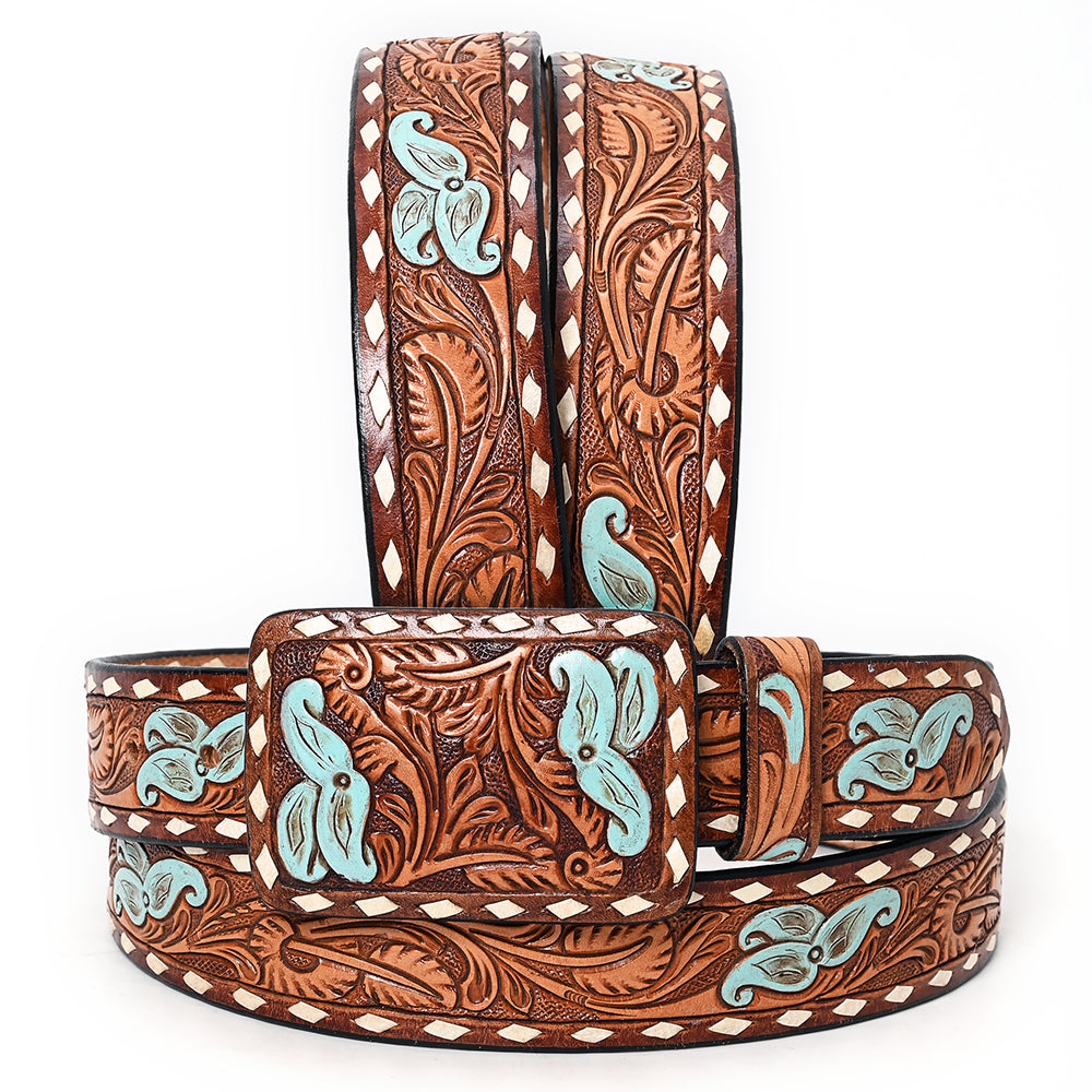 American Darling Beautifully Hand Tooled Genuine American Leather Belt Men and  Women