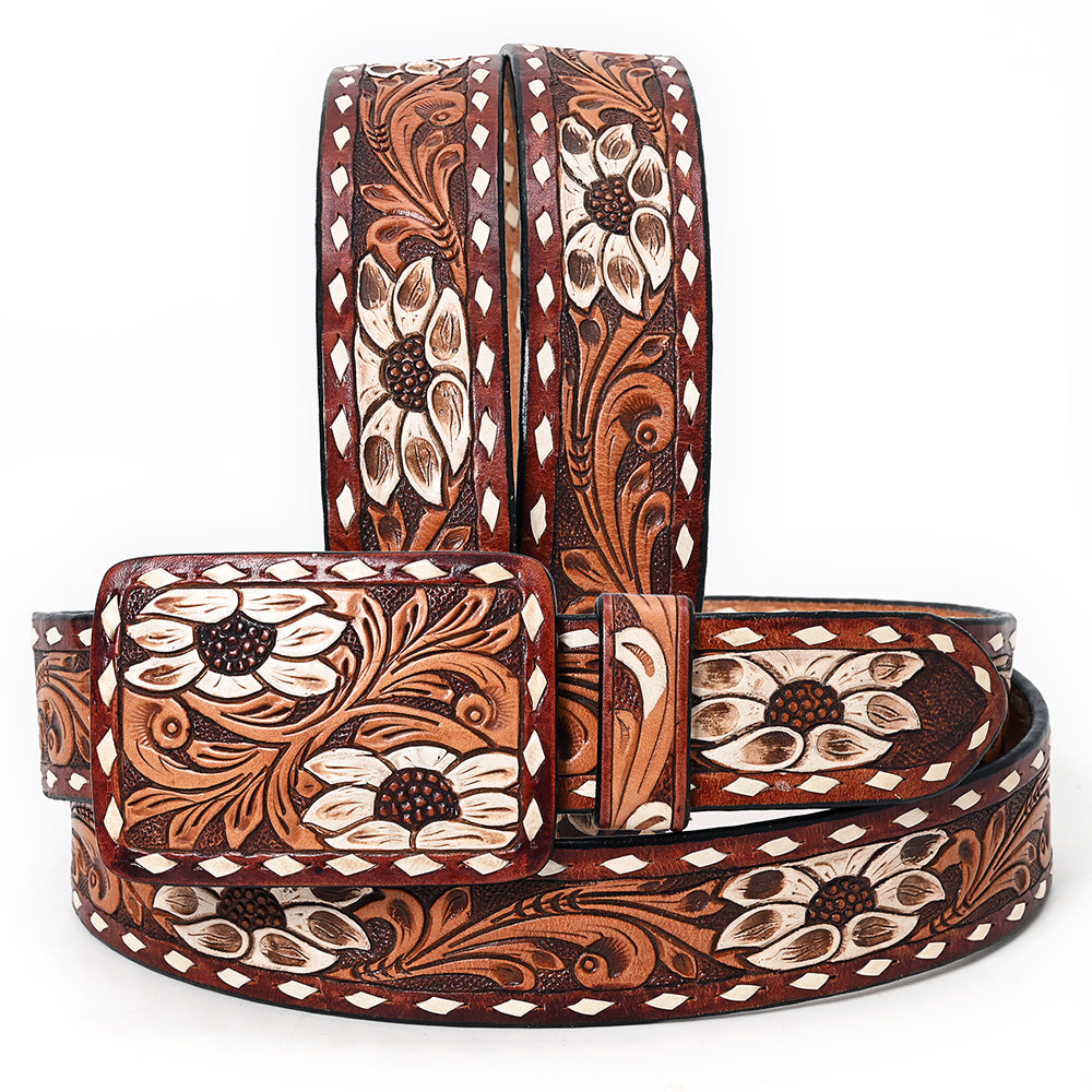 American Darling Beautifully Hand Tooled Genuine American Leather Belt Men and  Women