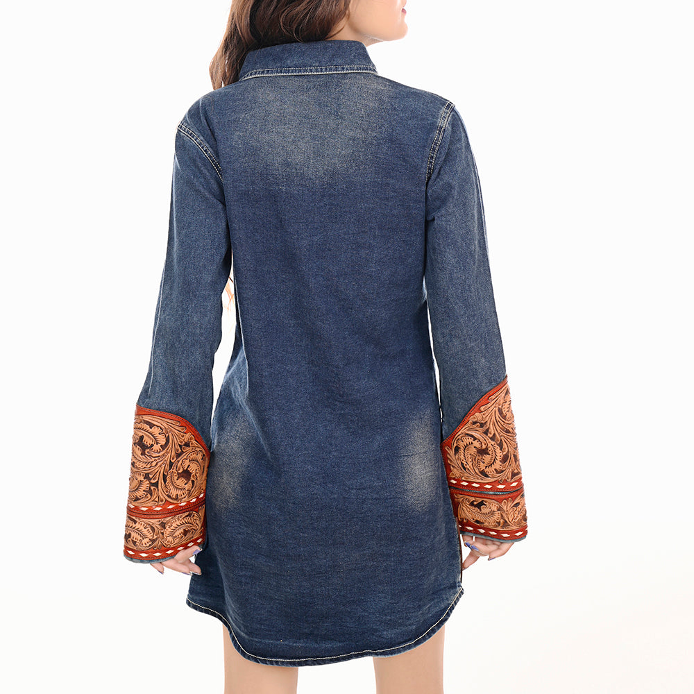 American Darling ADDR002 100% Cotton Denim Women Shirt Jacket Dress Ladies Girl Top