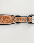 HILASON Western Genuine Leather Heavy Duty Dog Collar Floral Tooled