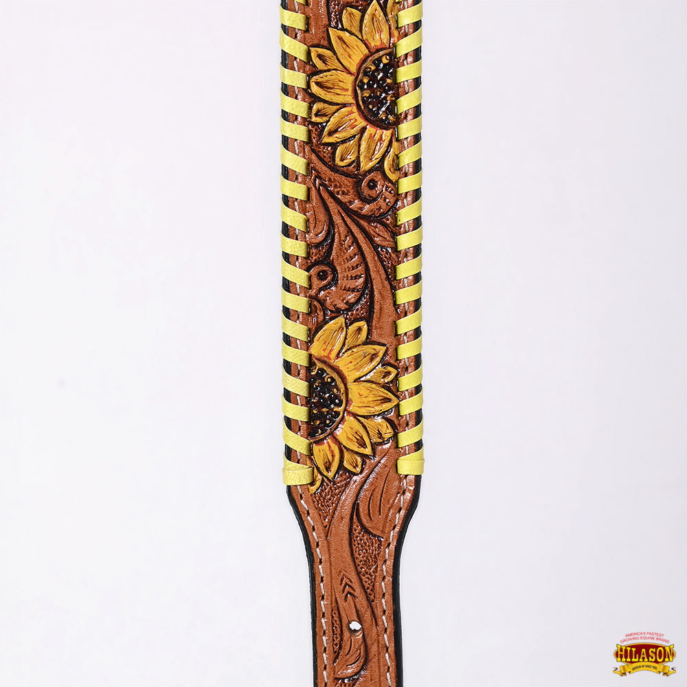 HILASON Western Genuine Leather Heavy Duty Dog Collar Floral Tooled