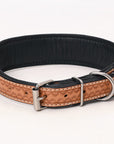 HIlason Genuine Leather Dog Collar Hand Tooled
