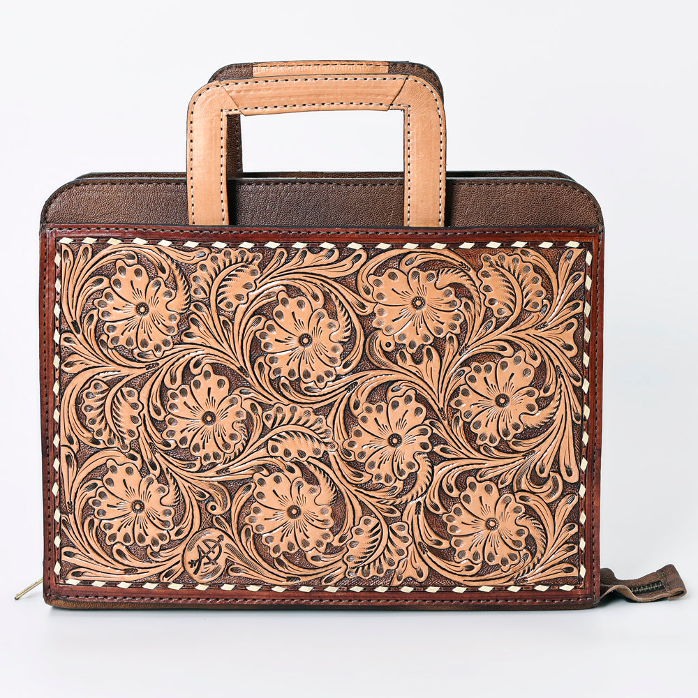 American Darling Briefcase Hand Tooled Genuine Leather Women Bag Western Handbag Purse