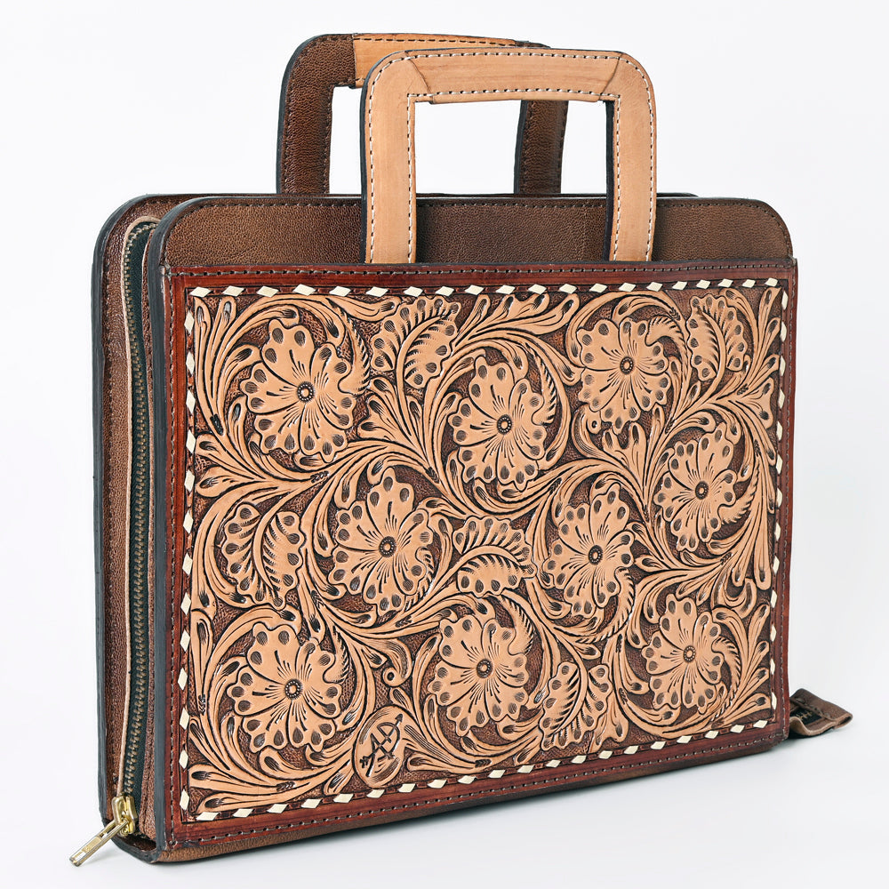 American Darling Briefcase Hand Tooled Genuine Leather Women Bag Western Handbag Purse