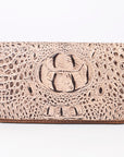 American Darling Clutch Hand Tooled Crocodile Embossed Genuine Leather Women Bag Western Handbag Purse