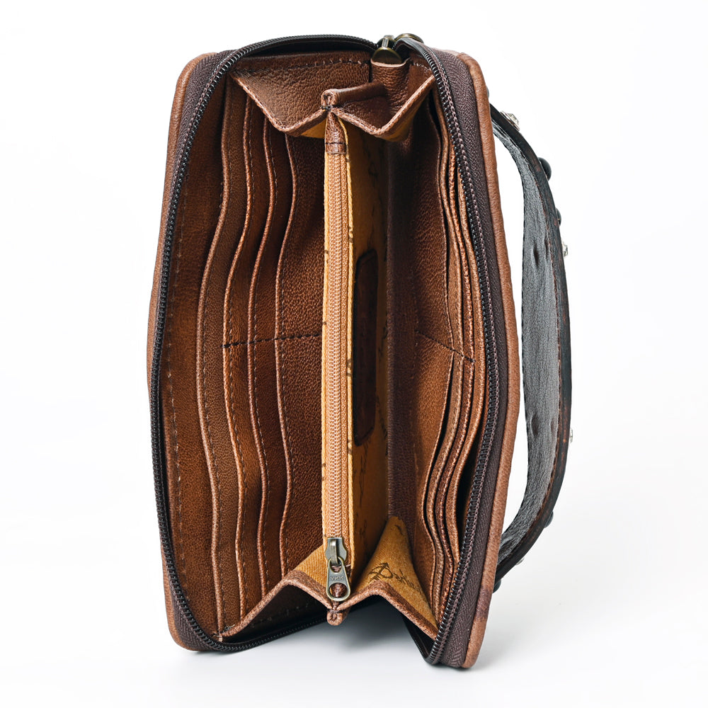 American Darling Clutch Hand Tooled Crocodile Embossed Genuine Leather Women Bag Western Handbag Purse