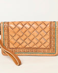 American Darling ORGANISER Upcycled Wool Genuine Leather women bag western handbag purse