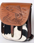 American Darling ADBGZX909 Backpack Hand Tooled Hair-On Genuine Leather Women Bag Western Handbag Purse