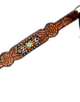 HILASON Western Horse Genuine Leather Floral Design Tack Set Dark Brown