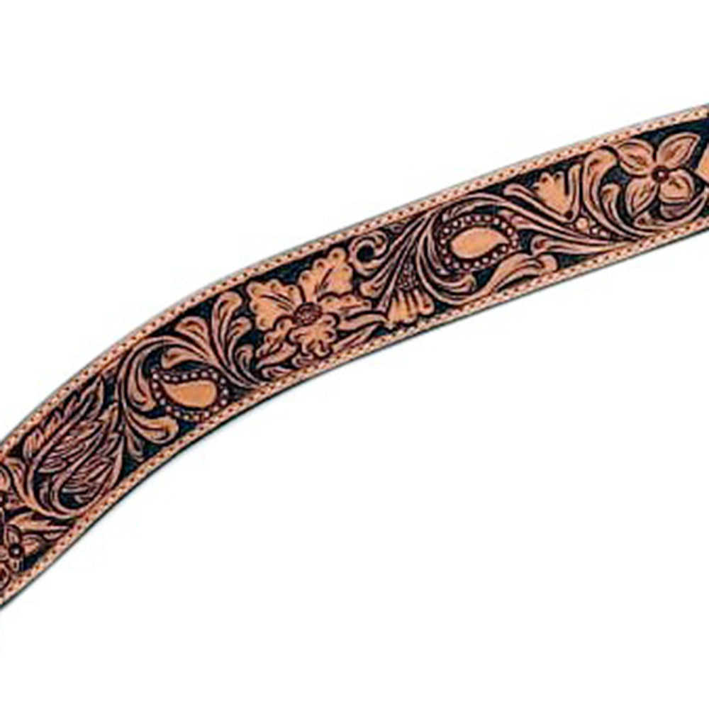 HILASON Western Horse Headstall &amp; Breast Collar Tack Set American Leather Floral Carving Tan