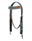 HILASON Western Horse Genuine Leather Floral Design Tack Set Dark Brown