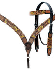 Hilason Genuine Leather Western Horse Tack Set Brown