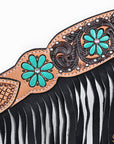 Hilason Horse Floral Hand Painted American Leather Breast Collar Headstall Painted