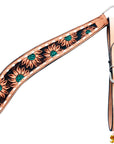 Hilason Horse Floral Hand Painted American Leather Breast Collar Headstall Brown