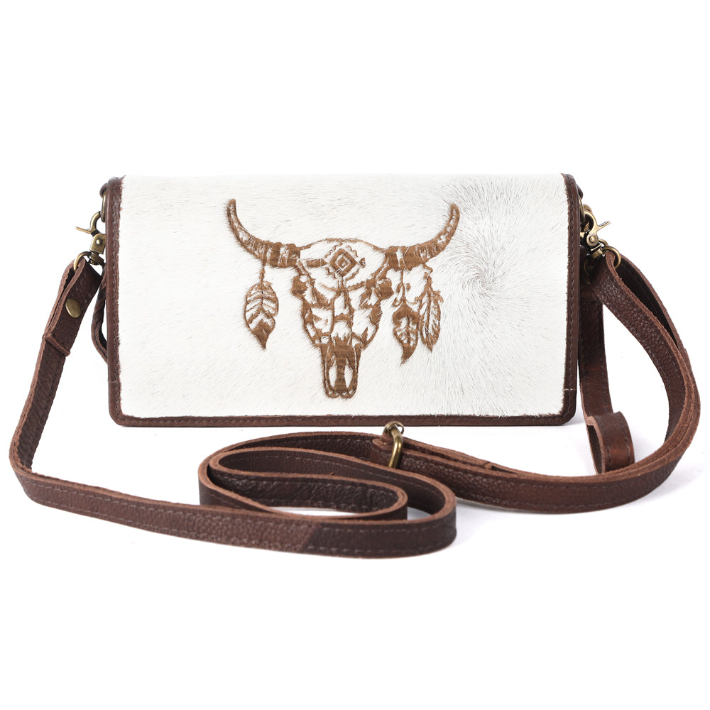 American Darling Organiser Hair-On Hand Tooled Genuine Leather Women Bag Western Handbag Purse