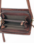 American Darling Organiser Hair-On Hand Tooled Genuine Leather Women Bag Western Handbag Purse