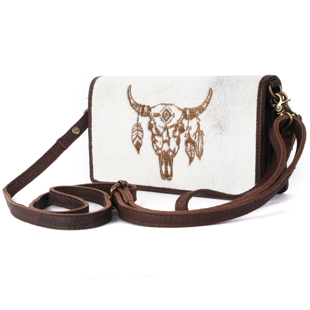 American Darling Organiser Hair-On Hand Tooled Genuine Leather Women Bag Western Handbag Purse