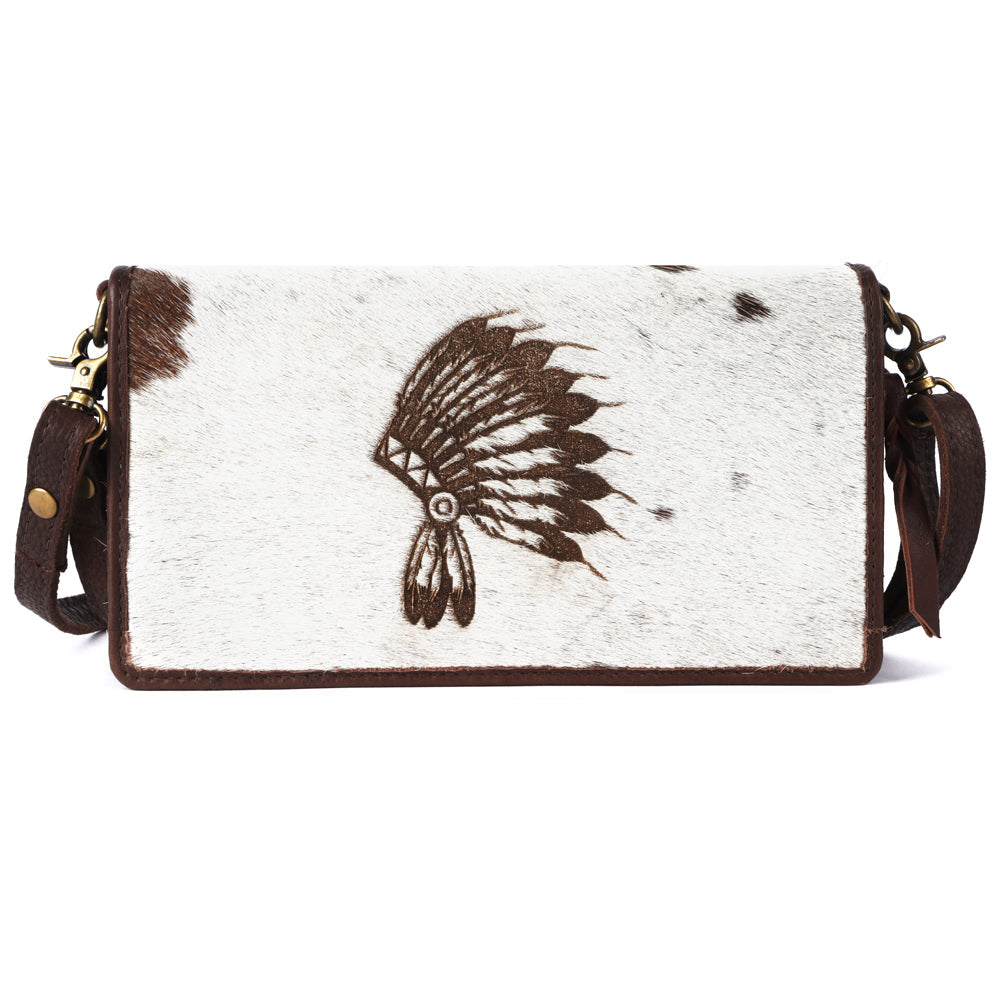 American Darling Organiser Hair-On Hand Tooled Genuine Leather Women Bag Western Handbag Purse